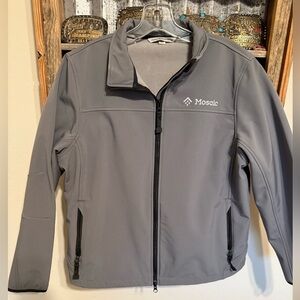 Gray soft shell jacket.
